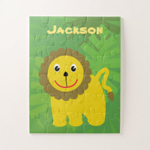 Happy Lion Little Kids Personalised Jigsaw Puzzle