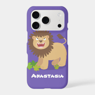 Happy lion roaring cartoon illustration