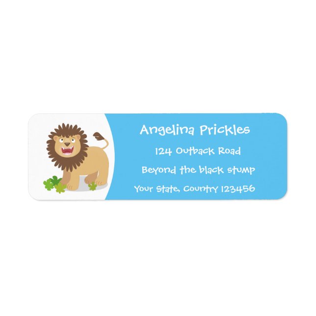 Happy lion roaring cartoon illustration (Front)