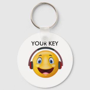 Happy listening music key ring