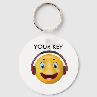 Happy listening music key ring