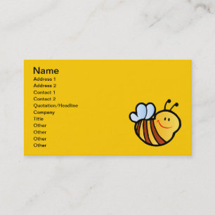 HAPPY LITTLE BUMBLEBEE BEE CARTOON CUTE HONEY INSE BUSINESS CARD