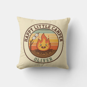 Happy Little Camper Badge Cushion