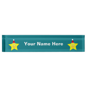 Happy Little Christmas Star Custom Desk Nameplate
