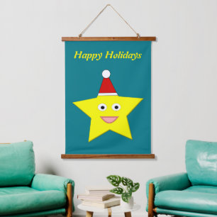 Happy Little Christmas Star Custom Hanging Tapestry