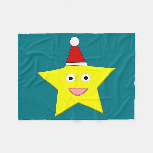 Happy Little Christmas Star Fleece Blanket (Front (Horizontal))