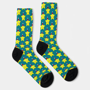Happy Little Christmas Star Patterned Socks
