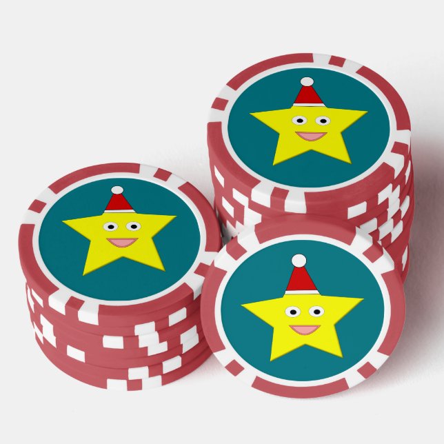 Happy Little Christmas Star Poker Chips (Stack)