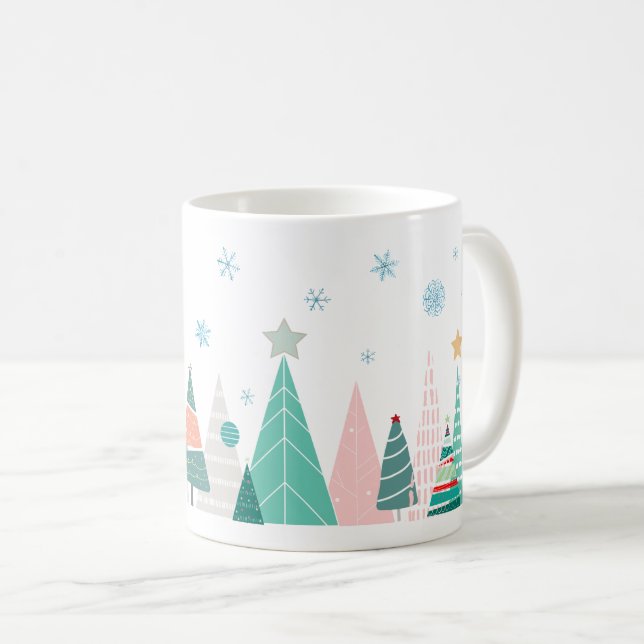 Happy Little Christmas Trees Coffee Mug (Front Right)