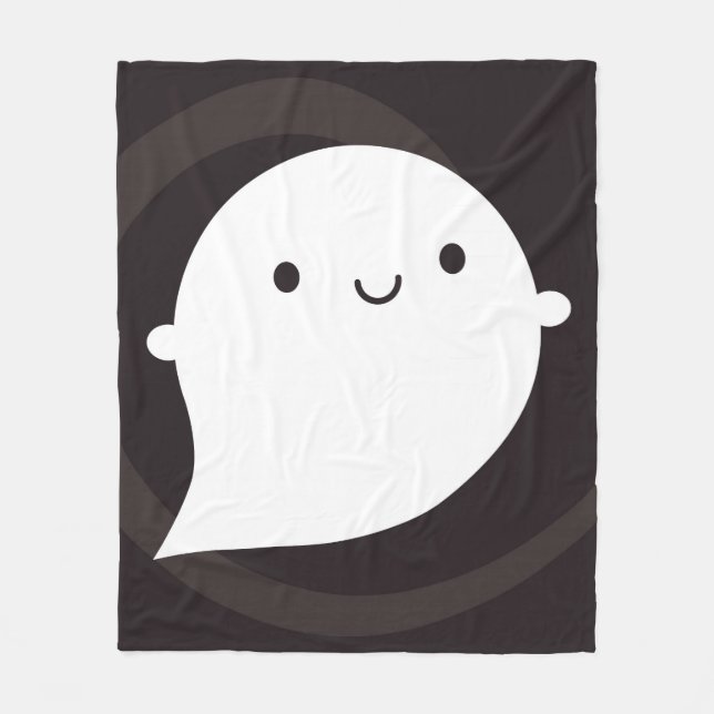 Happy Little Ghost Fleece Blanket (Front)