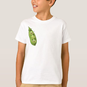 Happy Little Green Pea Pod Friends Kids T-Shirt