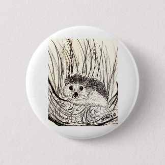 Happy Little Hedgehog 6 Cm Round Badge