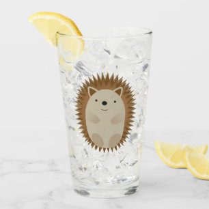 Happy Little Hedgehog Glass