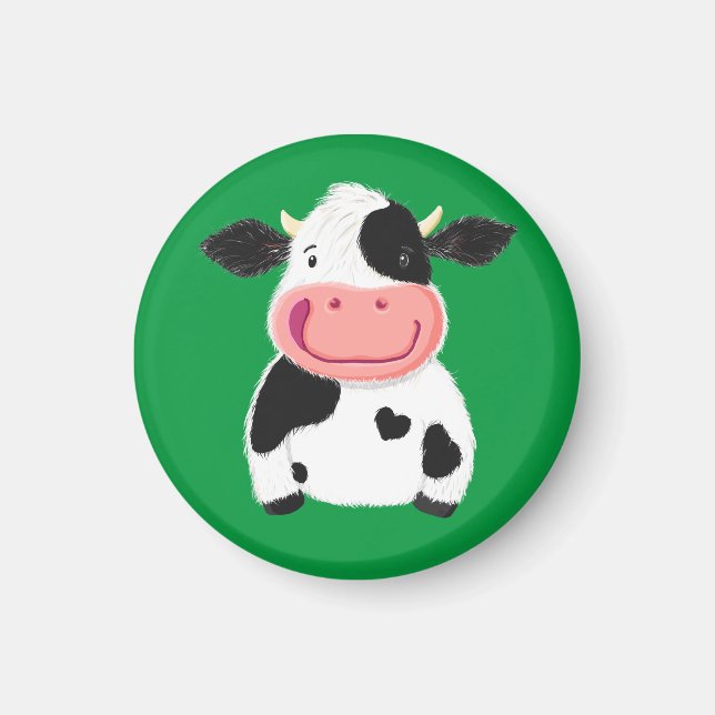 Happy Little Holstein Dairy Cow Magnet (Front)