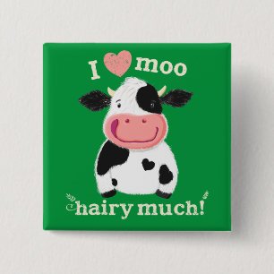 Happy Little Holstein Loves You 15 Cm Square Badge