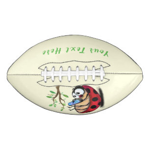 Happy Little Ladybug with Phone - Add Your Text American Football