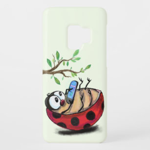 Happy Little Ladybug with Phone - Funny Drawing Case-Mate Samsung Galaxy S9 Case