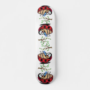 Happy Little Ladybugs with Phone - Cartoon Drawing Skateboard