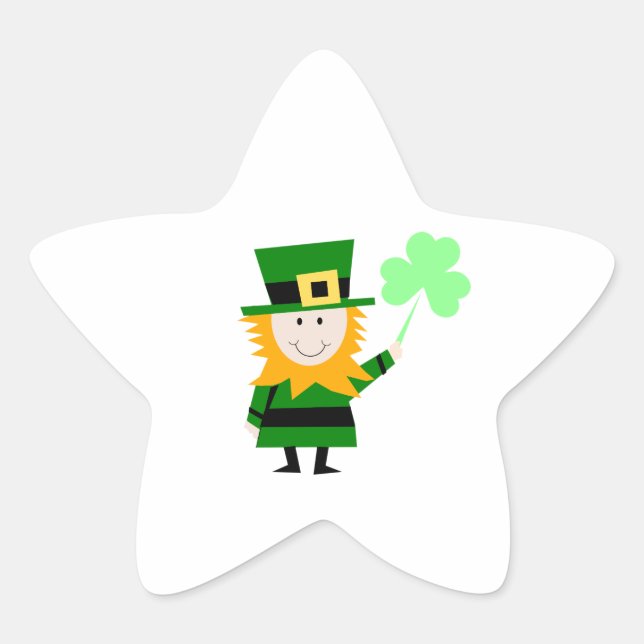 Happy Little Leprechaun Star Sticker (Front)