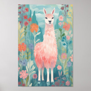 Happy Little Llama Poster