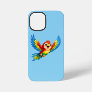 Happy Little Parrot Cartoon Art for Kids and Bird iPhone 12 Mini Case