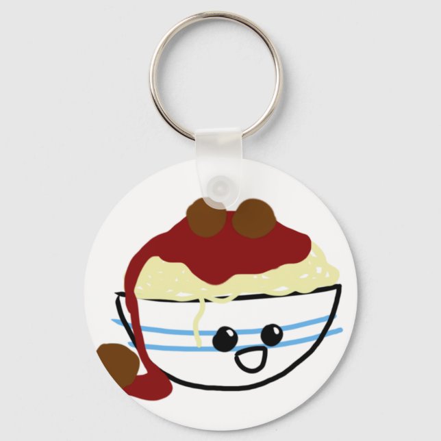 Happy Little Pasta Bowl Key Ring (Front)