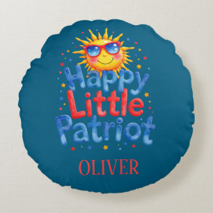 Happy Little Patriot Nursery Decor Round Cushion