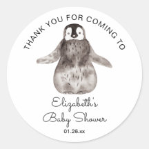 Happy Little Penguin Baby Shower Thank You