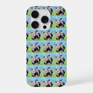 Happy Little Pig Painting iPhone 15 Pro Case