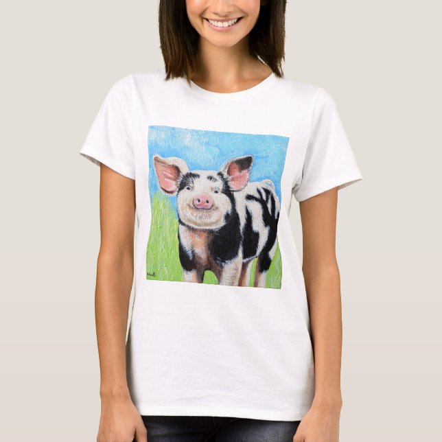 Happy Little Pig Painting T-Shirt (Front)