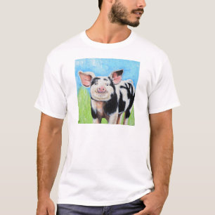 Happy Little Pig Painting T-Shirt