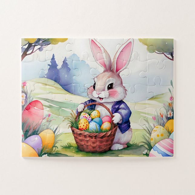 Happy little rabbit 1, Easter Jigsaw Puzzle (Horizontal)