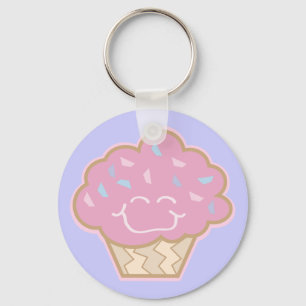 happy little strawberry cupcake key ring