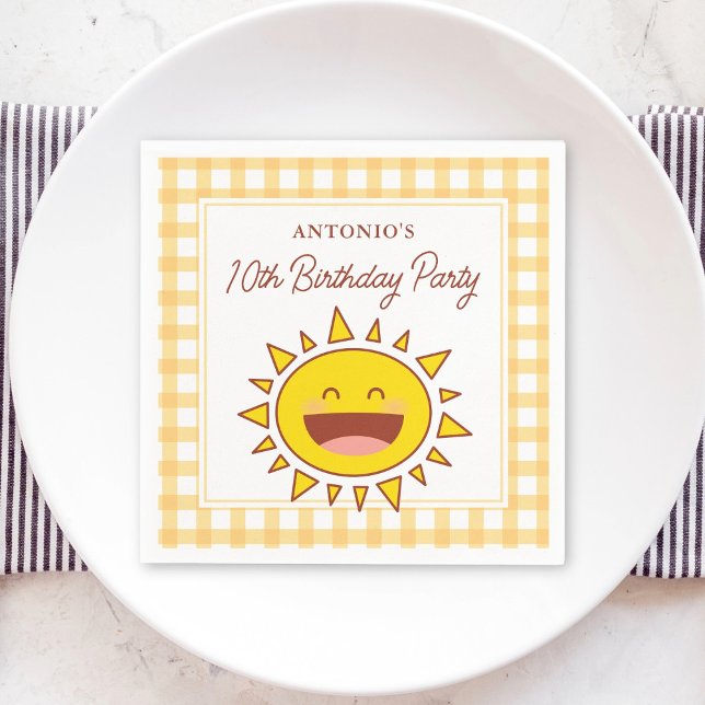  Happy Little Sunshine Kids Birthday Party Napkin (Creator Uploaded)