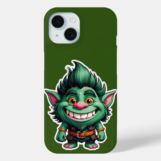 Happy Little Troll Chibi illustration Case-Mate iPhone Case (Back)