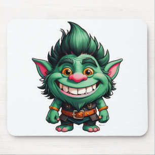 Happy Little Troll Chibi illustration Mouse Mat