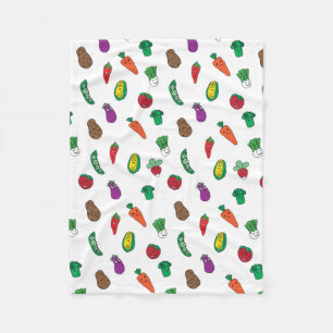 Happy Little Veggie Friends Fleece Blanket