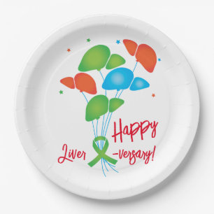 Happy Liver-versary Transplant Paper Plate