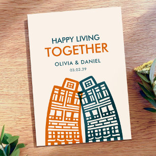 Happy living Together new address card with city
