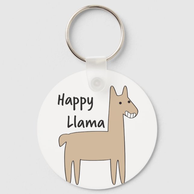 Happy Llama Key Ring (Front)