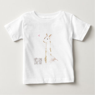 Happy Llama Loves You Baby T-Shirt
