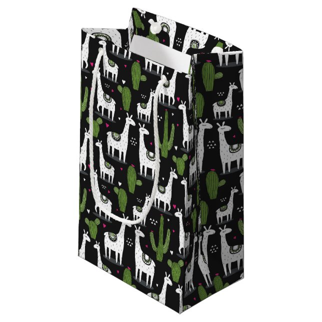 Happy Llama Pattern Small Gift Bag (Front Angled)
