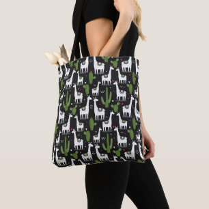 Happy Llama Pattern Tote Bag