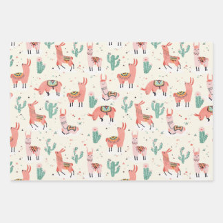 Happy Llama Wrapping Paper Sheet