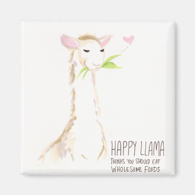 Happy Llama Yummy! Magnet (Front)