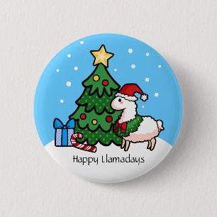Happy Llamadays 6 Cm Round Badge