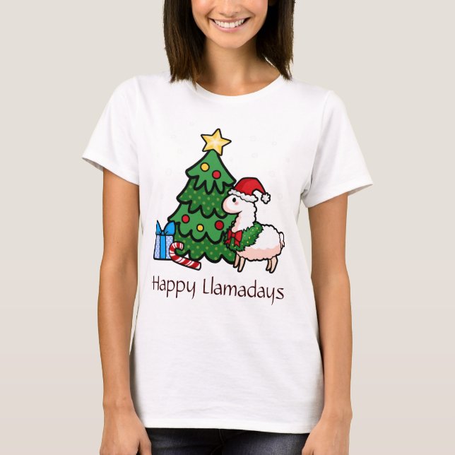 Happy Llamadays T-Shirt (Front)