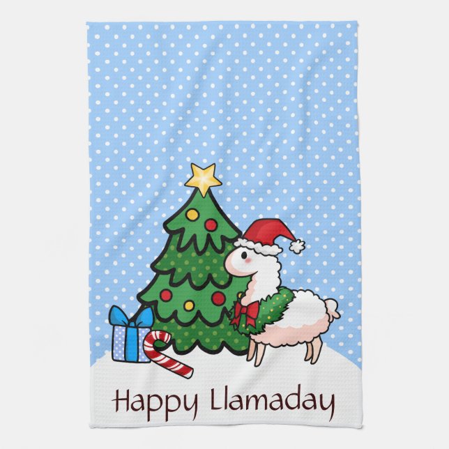 Happy Llamadays Tea Towel (Vertical)