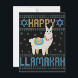 Happy LLamakah Funny Jewish Hanukkah LLama Gift Card<br><div class="desc">chanukah, LLamakah, hanukkah, dreidel, jewish, ugly, sweater, llama, christmas, knitted</div>