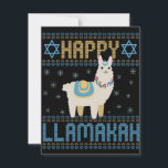 Happy LLamakah Funny Jewish Hanukkah LLama Gift Card<br><div class="desc">chanukah, LLamakah, hanukkah, dreidel, jewish, ugly, sweater, llama, christmas, knitted</div>